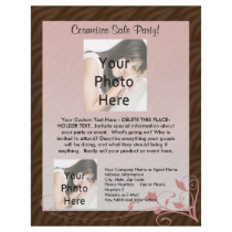 Pink Swirl Flyer Template, Cosmetics Party Any Use by cutencomfy Pink Swirl Flyer Template, Cosmetics Party Any Use