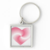 Pink Swirl Heart - Keychain