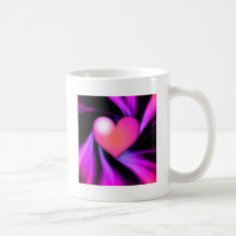 Pink Swirl Heart Mugs