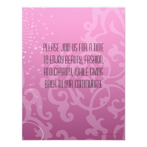 Pink Swirl Silhouette Fashion Show Invitations
