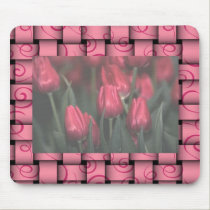 PINK SWIRL TULIPS mousepads
