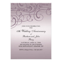 Pink Swirl Wedding Anniversary Invitation invitations