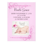 Pink Swirls, Baby Girl Announcement