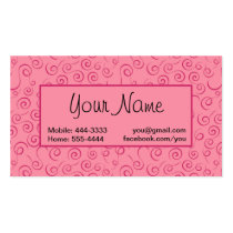 Pink swirls calling card (#BUS 034) business cards