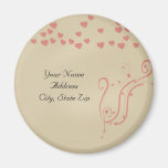 Pink Swirls & Hearts Magnet