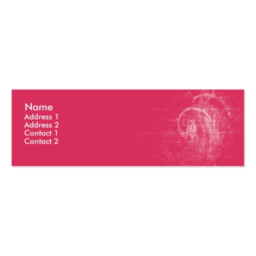 Pink Swirls - skinny Business Card Templates
