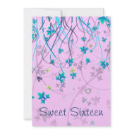 Pink Swirls Sweet Sixteen Party Invitation invitation