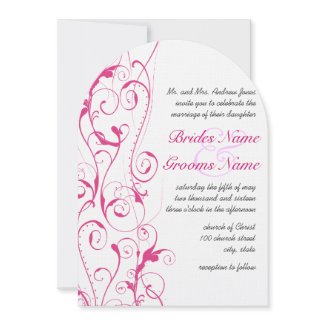 Pink Swirls Wedding Invitations invitation