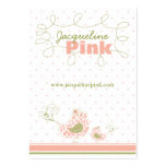 Pink Swirly Whimsical Birds Custom Business Card