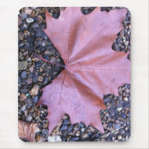 Pink sycamore leaf mousepad