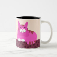 Pink Tabby Cat Coffee Mug