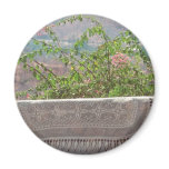 Pink Table cloth and flowers flowers magnets