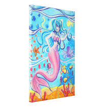 Pink Tailfin Mermaid Canvas Print