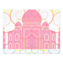 Pink Taj Mahal Personalized Announcement