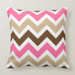 Pink, Tan, and Brown Chevron Pattern pillows