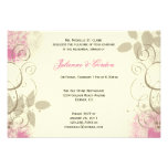 Pink Tan Grunge Leaves Swirls Rehearsal Dinner Personalized Invite