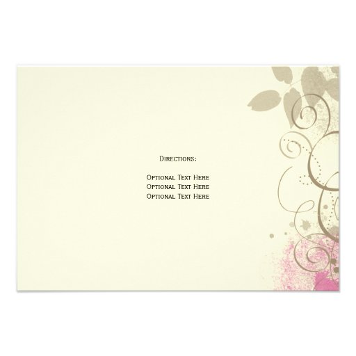 Pink Tan Grunge Leaves Swirls Rehearsal Dinner Personalized Invite