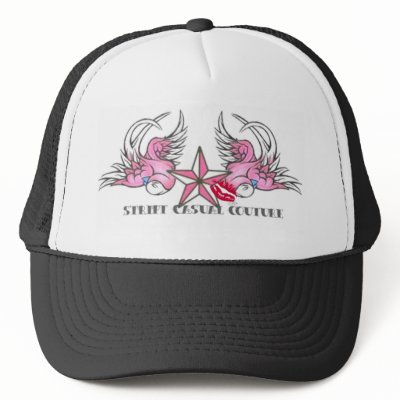 Pink Tattoo Bird Merchandise Hats by Stript
