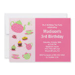 Pink Tea Party Birthday Party Invitation