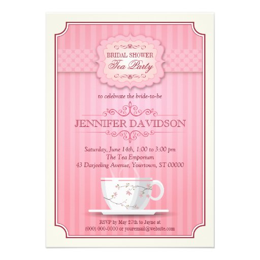 Tea Cup Invitation Template from rlv.zcache.com