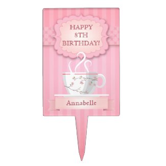 Pink Tea Party Cake Pick