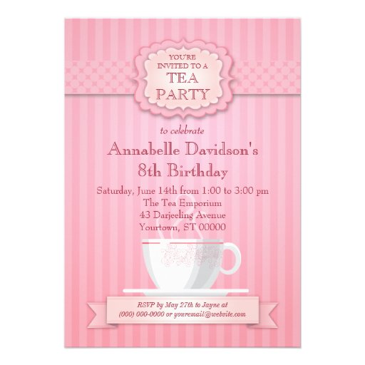 Pink Tea Party Invitation