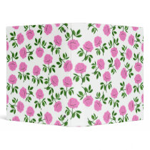 Pink Tea Roses Avery Binder