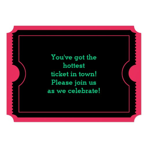 Pink/Teal Bachelorette Party Ticket Invitation