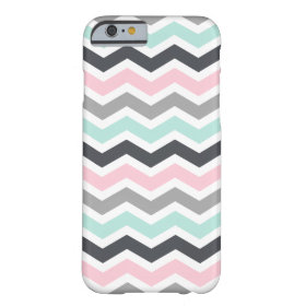 Pink Teal Black Gray Zigzag Chevron Pattern Barely There iPhone 6 Case