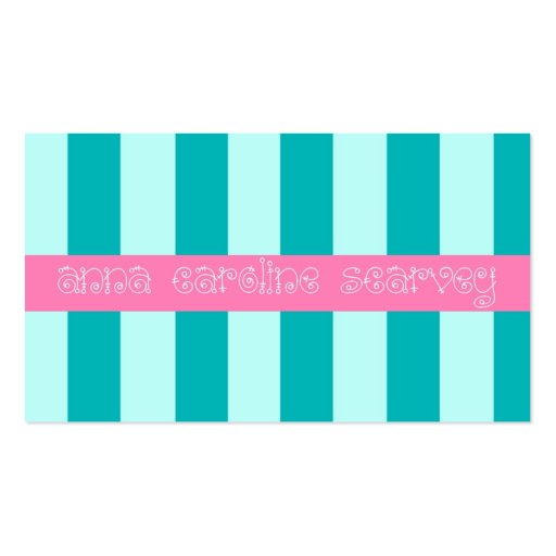 Pink &Teal Enclosure Card - Fun Font Business Cards (front side)