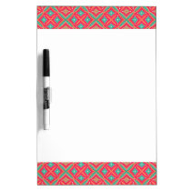 Pink Teal Geometric Pattern dry erase boards