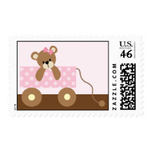 Pink Teddy Bear Baby Shower Postage