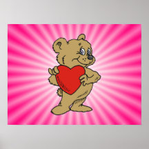 Pink Teddy Bear Print