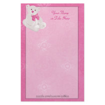 Pink Teddy Bear Stationary stationery by Customizables Pink Teddy Bear Stationary stationery