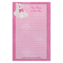 Pink Teddy Bear Stationery by Customizables Pink Teddy Bear Stationery