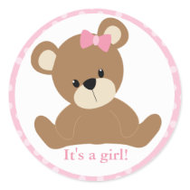 Pink Teddy Bear Stickers