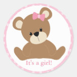 Pink Teddy Bear Stickers