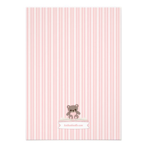 Pink Teddybear Bring a Book Baby Shower Invitation