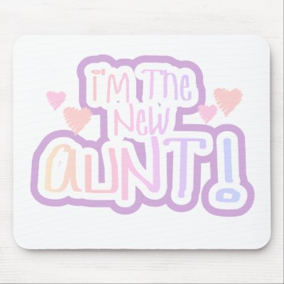 Pink Text I'm the New Aunt    Mouse Mat by familymembers