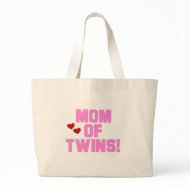 Pink Text Mom of Twins bag