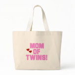 Pink Text Mom of Twins bags