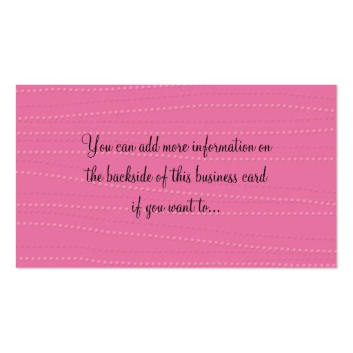 Pink Textured Dots Business Cards (back side)