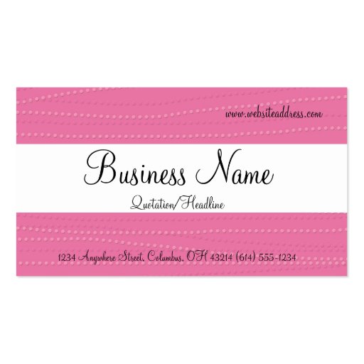 Pink Textured Dots Business Cards (front side)