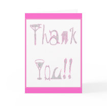 Pink Thank You Card