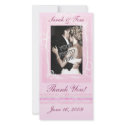 Pink Thank You Customized Photo Card photo cards