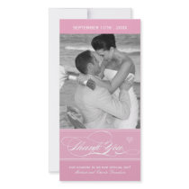 Pink Thank You Photo Card (4x8)