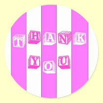 Pink Thank You stickers
