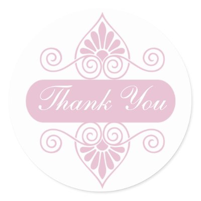 Pink Thank You Stickers sticker