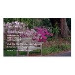 Pink The garden bench flowers Business Card