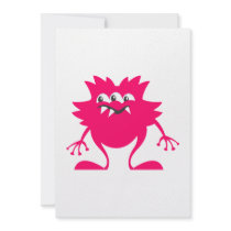 Pink Three-Eye Alien Personalized Invitation